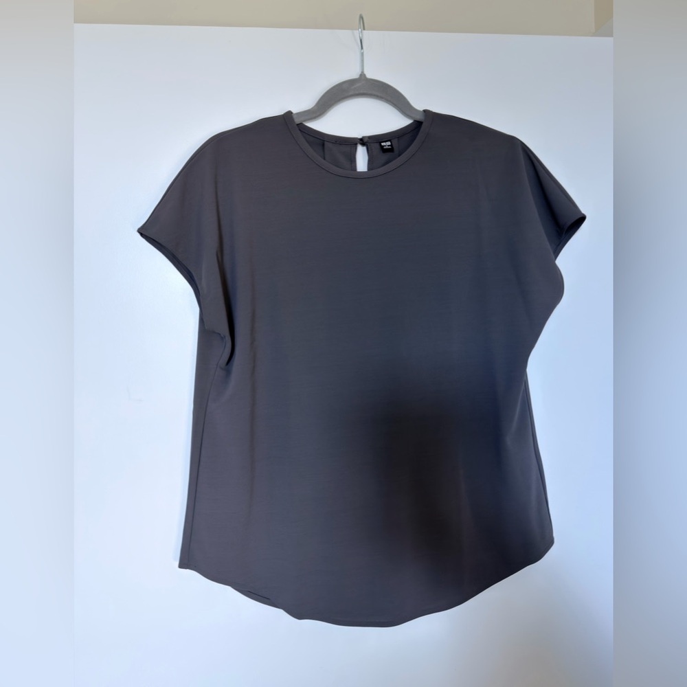 Uniqlo Crepe Jersey Crew Neck French Sleeve T-Shirt